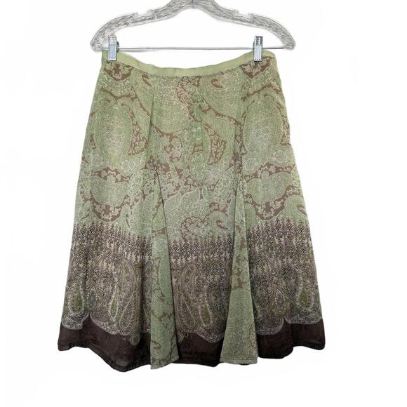 90s y2k 'GIULLA GALANTI' BROWN WHITE ANIMAL  PRINT ASYMMETRIC SKIRT MED 12/ 14
